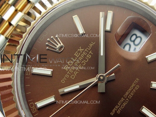 DateJust 41 126331 904L SS/RG GMF 1:1 Best Edition Rrown Dial Sticks Markers On Jubilee Bracelet VR3235 – Bild 7