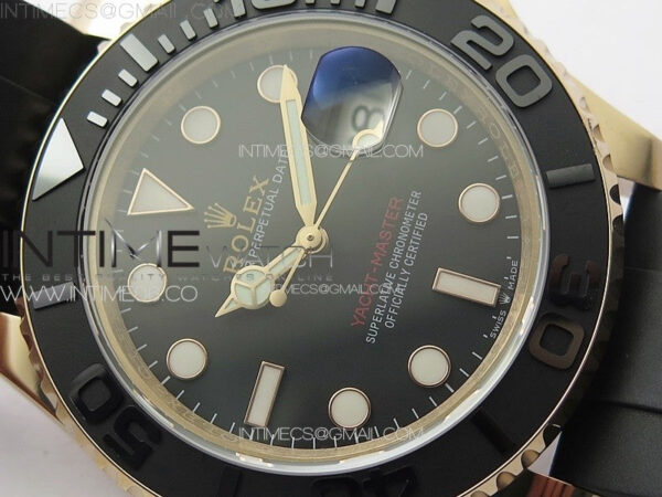 Yacht-Master 126655 3EF 1:1 Best Edition 3D Black Ceramic Bezel on Black Rubber Strap VR3235 – Bild 7