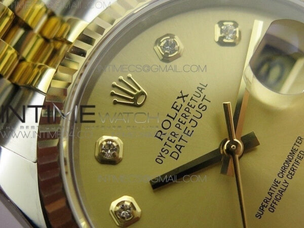 DateJust 36 SS/YG 116233 ARF 1:1 Best Edition 904L Steel Gold Dial Diamonds Markers on Jubilee Bracelet SH3135 V2 – Bild 7