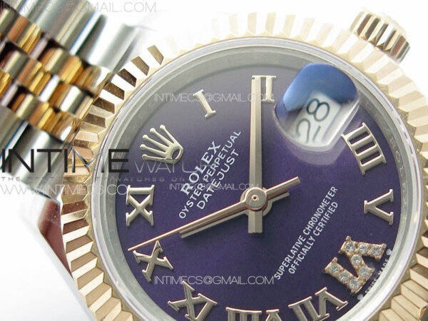 Datejust 28mm 279179 SS/RG APSF Best Edition Blue Dial Roman Markers on SS/RG Jubilee Bracelet NH05 – Bild 7