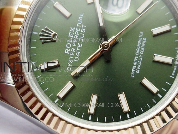 Datejust 36mm 116231 SS/RG BP 1:1 Best Edition Green Dial Stick Markers On SS/RG Oyster Bracelet A2824 – Bild 7