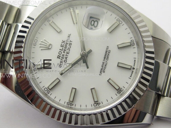 DateJust 41 126334 NTF 1:1 Best Edition 904L Steel White Stick Dial on Oyster Bracelet VR3235 – Bild 7