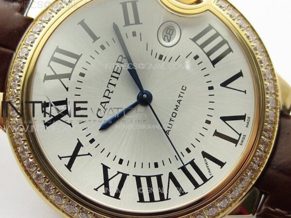Ballon White 42mm Double Diamonds Bezel RG K3F 1:1 Best Edition White Texture Dial on Black Leather Strap A2824 – Bild 7