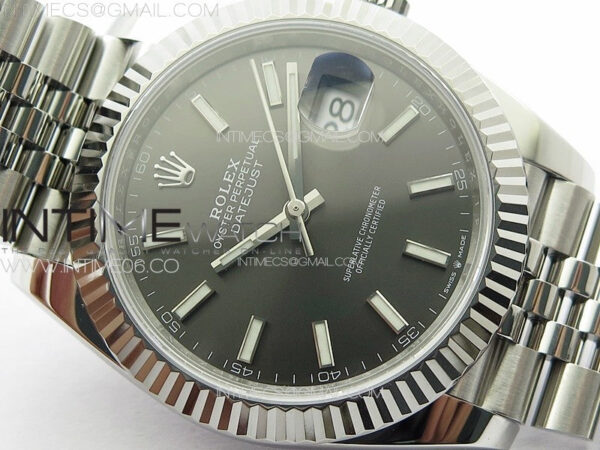DateJust 41 126334 NTF 1:1 Best Edition 904L Steel Gray Stick Dial on Jubilee Bracelet VR3235 – Bild 7