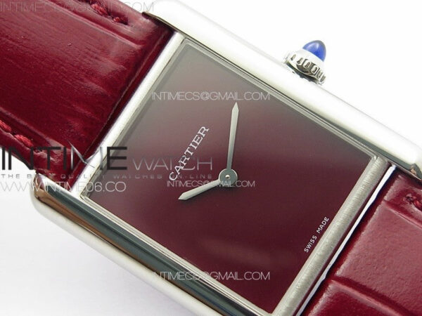 Tank Louis Ladies 25mm SS 8848F 1:1 Best Edition Red Dial on Red Leather Strap Ronda Quartz – Bild 7