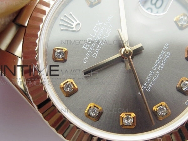 Datejust 31mm 278275 RG BP Best Edition Gray Crystal Markers Dial on RG President Bracelet – Bild 7