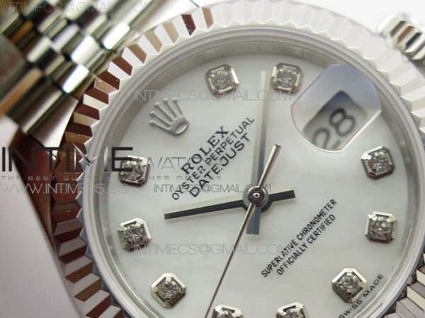 Datejust 28mm 279174 SS BP Best Edition White MOP Crystal Markers Dial on SS Jubilee Bracelet ETA2671 – Bild 7