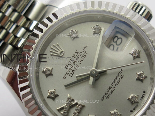 Datejust 28mm 279179 SS APSF Best Edition Silver Dial Stars Crystals Markers on SS Jubilee Bracelet NH05 – Bild 7