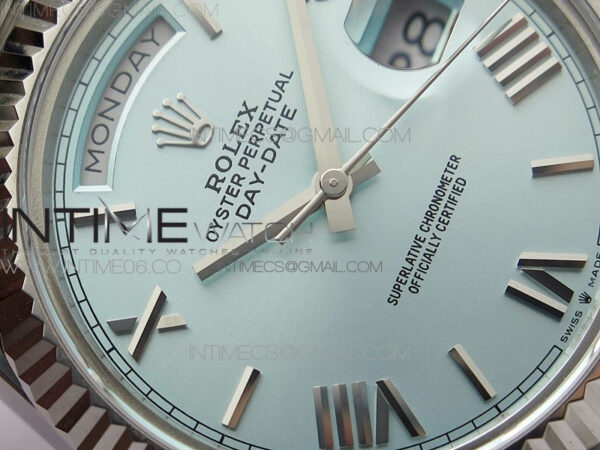 Day Date 40mm SS BP 1:1 Best Edition Silver Roman Dial on SS Bracelet A2836 – Bild 7