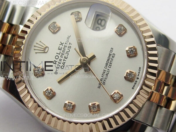 DateJust 31mm 178271 SS/RG APSF Best Edition Silver Dial Crystal Markers on Jubilee Bracelet A2824 – Bild 7