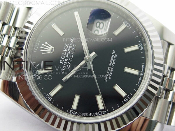 DateJust 41 126334 Clean 1:1 Best Edition 904L Steel Black Stick Dial on Jubilee Bracelet VR3235 – Bild 7