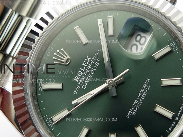 DateJust 41 126334 NTF 1:1 Best Edition 904L Steel Green Stick Dial on Oyster Bracelet VR3235 – Bild 7