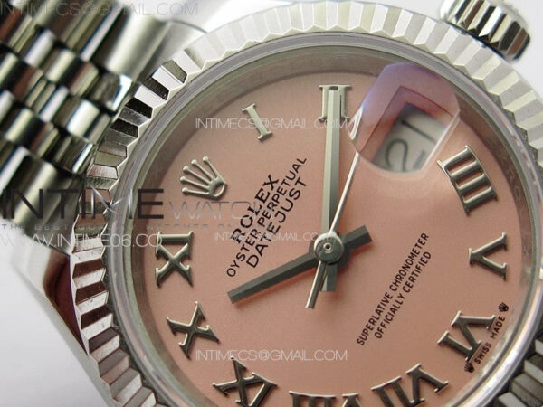 Datejust 28mm 279179 SS APSF Best Edition Pink Dial Roman Markers on SS Jubilee Bracelet NH05 – Bild 7
