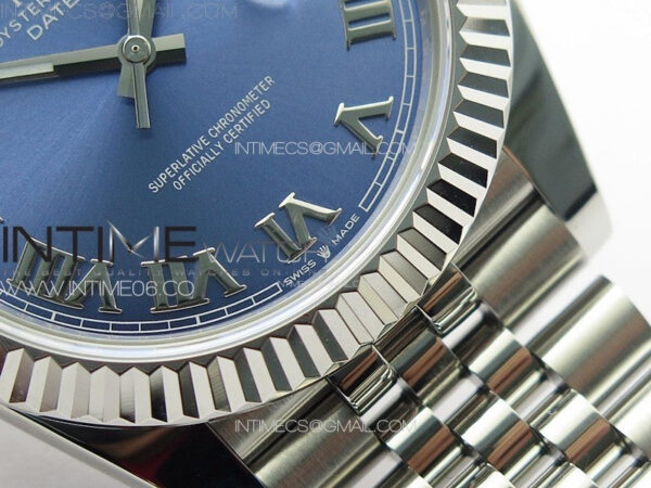 DateJust 41 126334 ZF 1:1 Best Edition 904L Steel Blue Dial Roman Marker on Jubilee Bracelet A2824 (Free Key Ring) – Bild 8