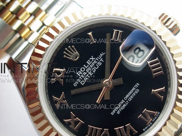 Datejust 28mm 279173 SS/RG BP Best Edition Black Roman Markers Dial on SS/RG Jubilee Bracelet ETA2671 – Bild 7