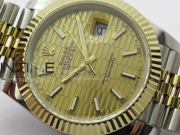 DateJust 41 126334 SS/YG GMF 1:1 Best Edition Gold Fluted Dial on SS/YG Jubilee Bracelet – Bild 7