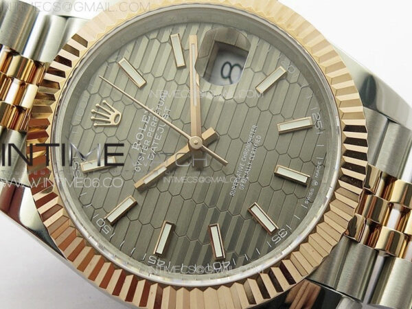 DateJust 41 126334 SS/RG GMF 1:1 Best Edition Gray Fluted Dial on SS/RG Jubilee Bracelet – Bild 8