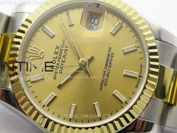 DateJust 31mm 178271 SS/YG APSF Best Edition YG Dial Sticks Markers on Oyster Bracelet A2824 – Bild 7