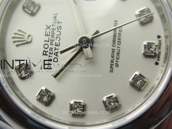 Datejust 28mm 279166 Smooth Bezel SS APSF Best Edition White MOP Dial Crystals Markers on SS Jubilee Bracelet NH05 – Bild 7