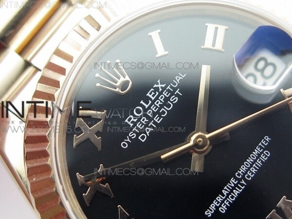 Datejust 31mm 278275 RG BP Best Edition Black Roman Markers Dial @6 Dia on RG President Bracelet – Bild 7