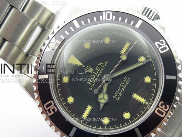 Vintage Submariner 5513 No Date SS B12 Best Edition Black Dial on SS Bracelet A2836 (Style3) – Bild 7