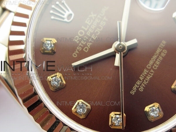 Datejust 31mm 278275 RG BP Best Edition Brown Crystal Markers Dial on RG President Bracelet – Bild 7