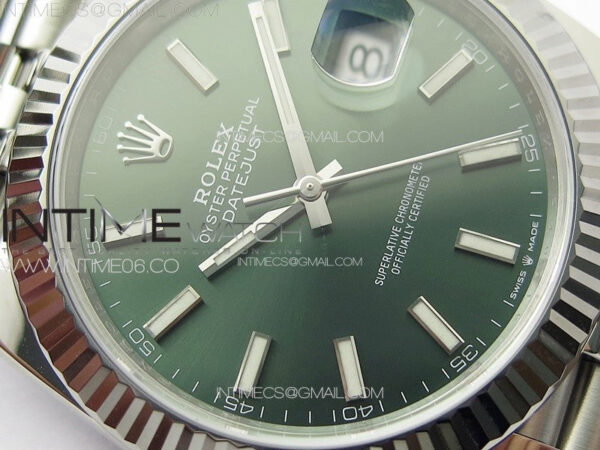 DateJust 41 126334 904L SS Clean 1:1 Best Edition Green Sticks Dial on Jubilee Bracelet VR3235 – Bild 7