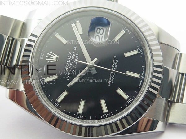 DateJust 41 126334 Clean 1:1 Best Edition 904L Steel Black Stick Dial on Oyster Bracelet VR3235 – Bild 7
