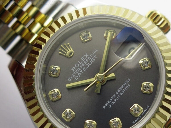 Datejust 28mm 279173 SS/YG BP Best Edition Gray Crystals Markers Dial on SS/YG Jubilee Bracelet ETA2671 – Bild 8