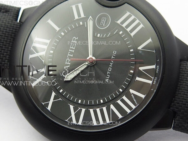 Ballon Bleu 42mm DLC K3F 1:1 Best Edition Black Texture Dial on Black Leather Strap A2824 – Bild 7