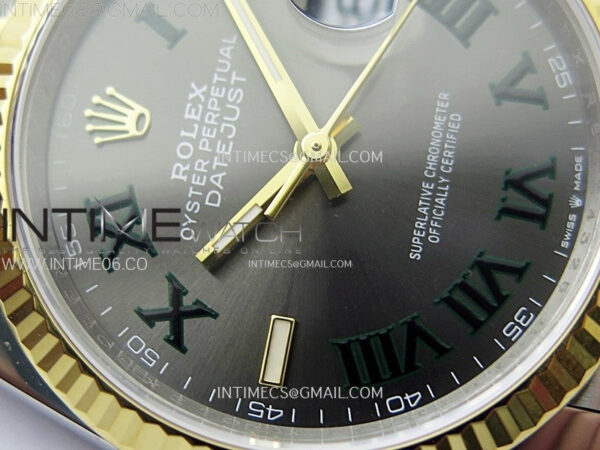 DateJust 36 SS 126233 904L SS/YG VSF 1:1 Best Edition Gray Dial Green Roman Markers on Jubilee Bracelet VS3235 – Bild 7