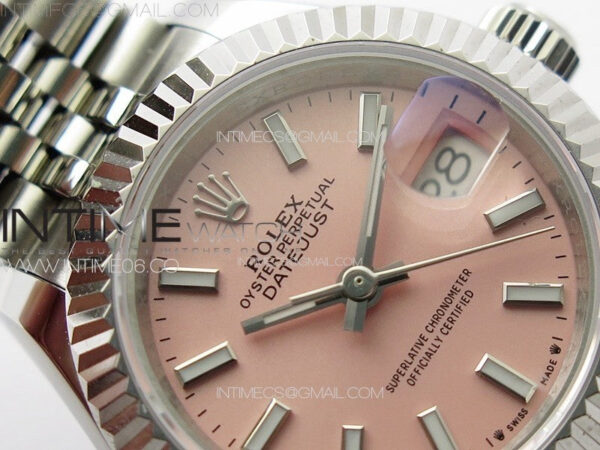 Datejust 28mm 279179 SS APSF Best Edition Pink Dial Sticks Markers on SS Jubilee Bracelet NH05 – Bild 8