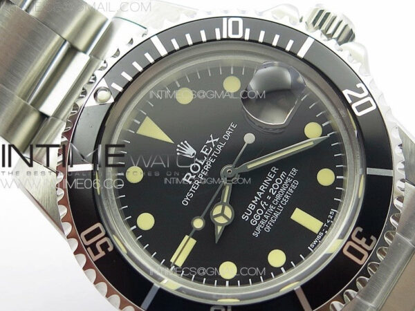 Vintage Submariner 1680 SS JKF Best Edition Black Dial on SS Bracelet (Style2) A2836 – Bild 7