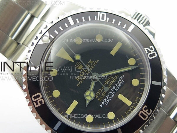 Vintage Submariner 5513 No Date SS B12 Best Edition Black Dial on SS Bracelet A2836 (Style1) – Bild 6