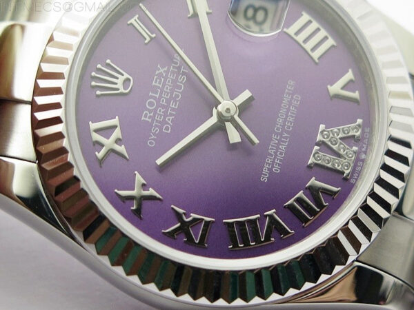 Datejust 31mm 278273 SS BP Best Edition Purple Roman Markers Dial on Oyster Bracelet – Bild 7