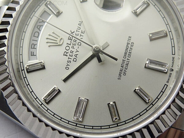 Day Date 40mm 228239 Gain Weight SS/tungsten APSF 1:1 Best Edition Silver Dial T Crystals Markers on SS President Bracelet A2836 – Bild 7