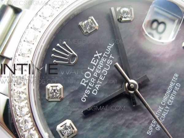 Datejust 31mm 278275 SS Crystal bezel BP Best Edition Gray MOP Dial(@6 Crystal Marker) on SS President Bracelet – Bild 7