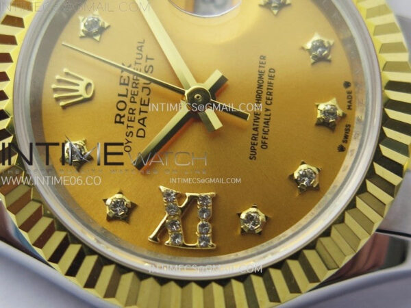 Datejust 28mm 279173 SS/YG APSF Best Edition Gold Dial Star Crystals Markers on Jubilee Bracelet NH05 – Bild 7
