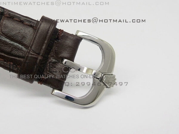 Cellini 50509 BP Maker SS Crystal Bezel Sliver Dial on Brown Leather Strap – Bild 7