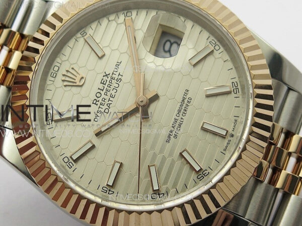DateJust 41 126334 SS/RG GMF 1:1 Best Edition Silver Fluted Dial on SS/RG Jubilee Bracelet – Bild 7