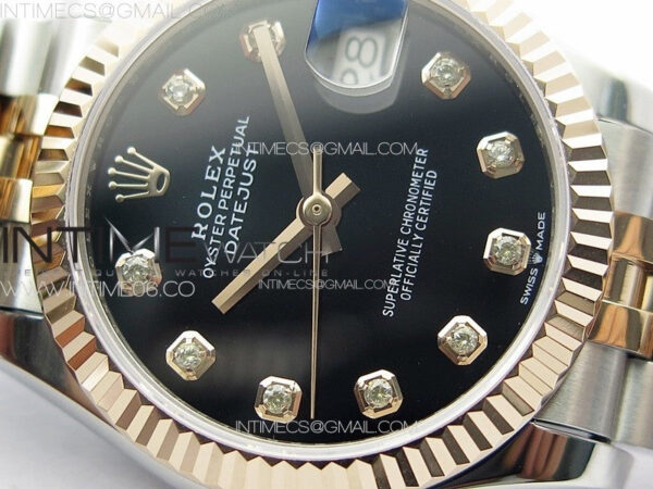 DateJust 31mm 178271 SS/RG APSF Best Edition Black Dial Crystal Markers on Jubilee Bracelet A2824 – Bild 7