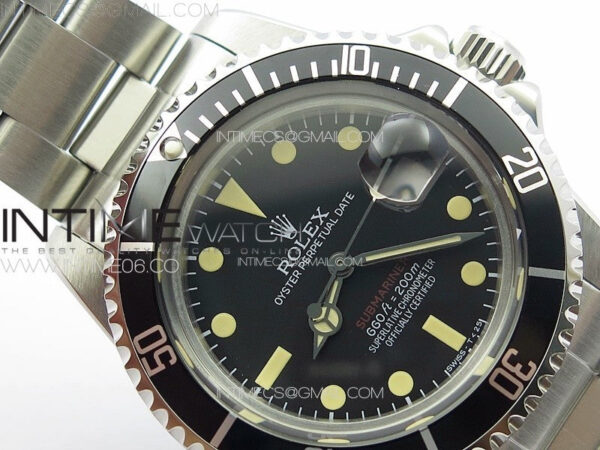 Vintage Submariner 1680 SS JKF Best Edition Black Dial on SS Bracelet (Style1) A2836 – Bild 7