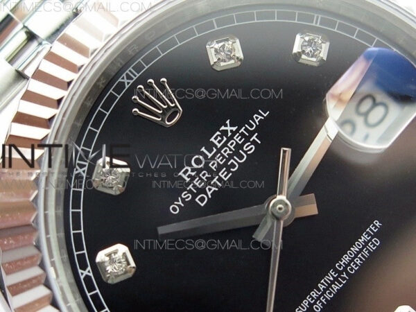 DateJust 41 126334 SS BP 1:1 Best Edition New Version Black Crystal Markers Dial on Jubilee Bracelet – Bild 7