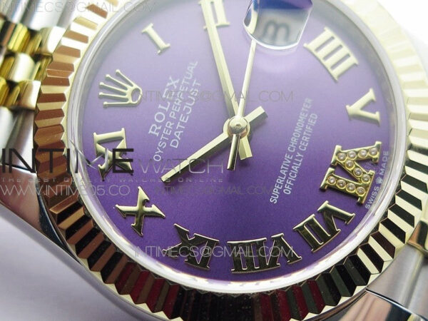 Datejust 31mm 278273 SS/YG BP Best Edition Purple Roman Markers Dial on SS/YG Jubilee Bracelet – Bild 7