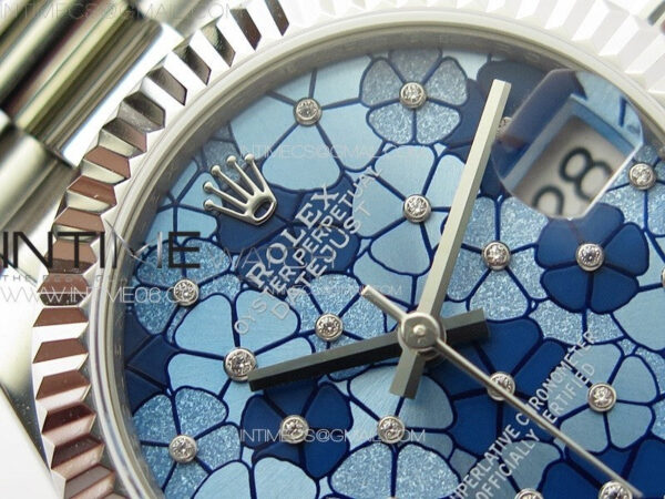 DateJust 31mm 278274 904L SS GMF Best Edition Blue Flowers Crystals Dial on 904L President Bracelet A2824 – Bild 7