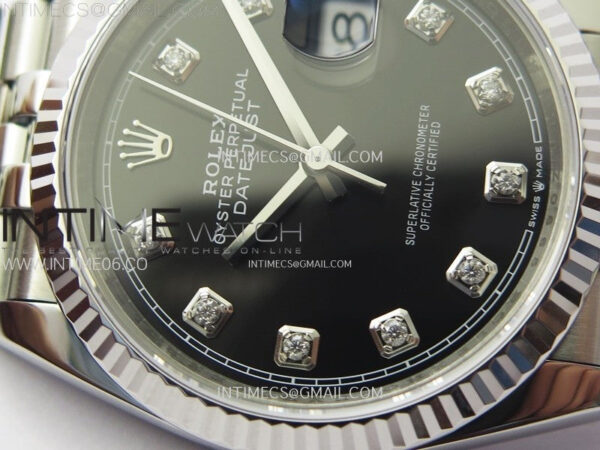 DateJust 36 SS 126234 VSF 1:1 Best Edition 904L Steel Black Dial Diamonds Markers on Jubilee Bracelet VS3235 – Bild 7