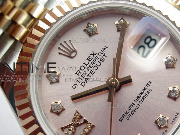 Datejust 28mm 279173 SS/RG BP Best Edition Silver Stars Crystal Markers Dial on SS/RG Jubilee Bracelet ETA2671 – Bild 6