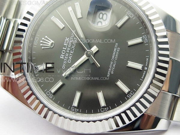 DateJust 41 126334 NTF 1:1 Best Edition 904L Steel Gray Stick Dial on Oyster Bracelet VR3235 – Bild 7