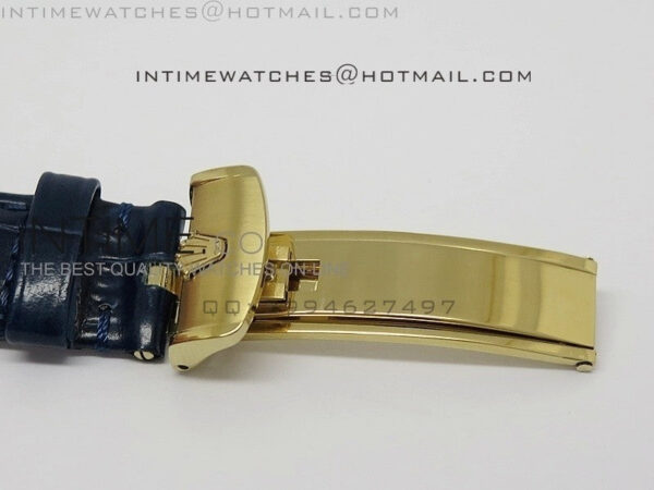 DayDate YG 36mm Blue Dial Diamond Bezel On Leather Strap – Bild 7