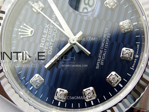 DateJust 36 SS 126234 VSF 1:1 Best Edition 904L Steel Blue Fluted Dial Diamonds Markers on Jubilee Bracelet VS3235 – Bild 7